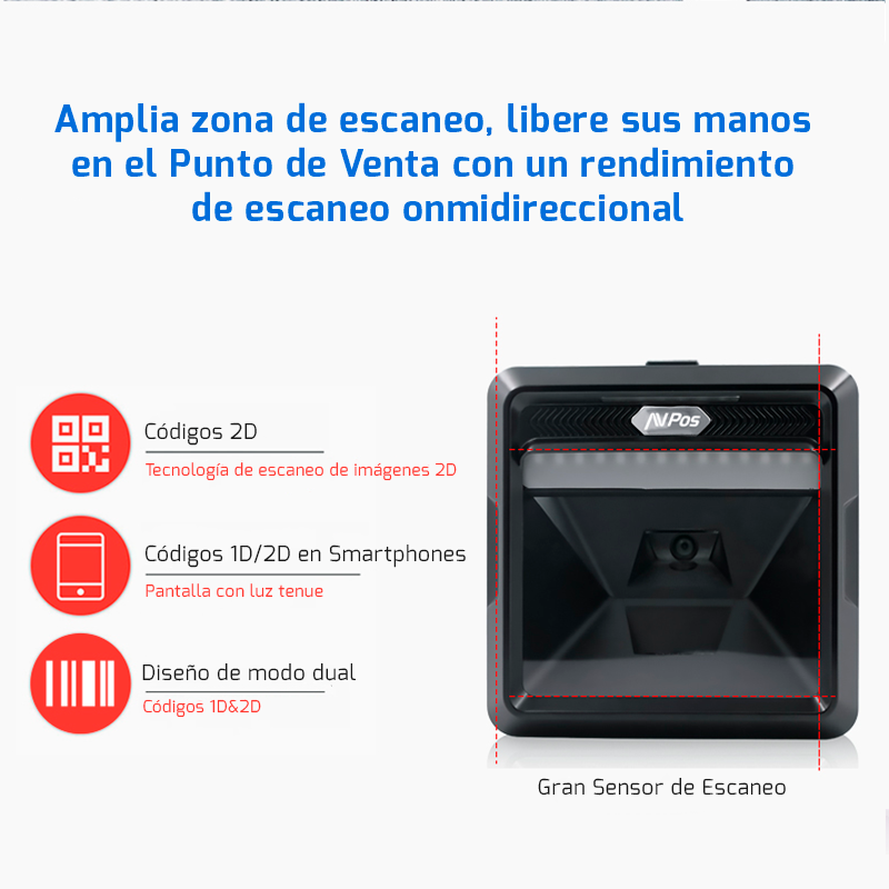Lector de Códigos de barras AVPos BP900-2D - Imagen 7